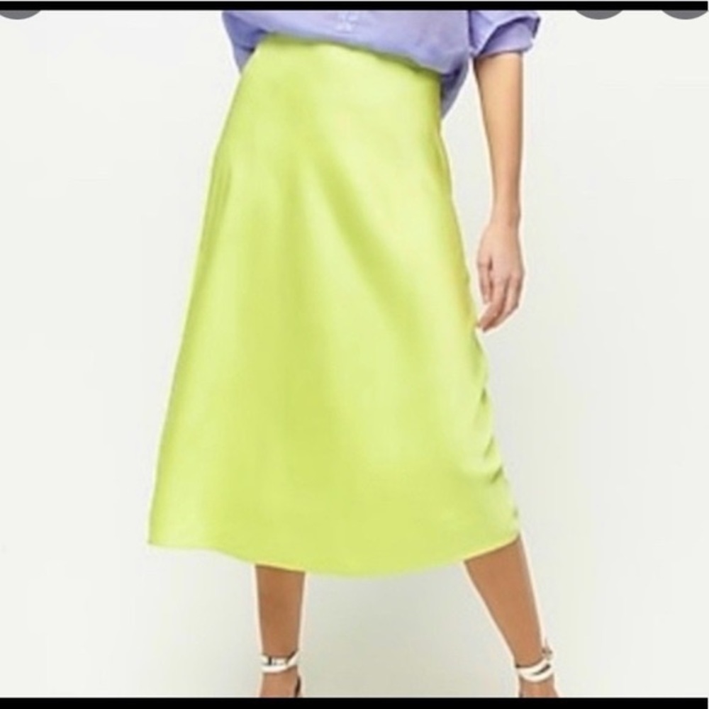 Jcrew key lime pull on midi skirt